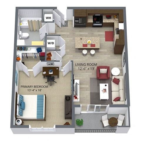 A5 Floor Plan at Aster Apartments, Beachwood